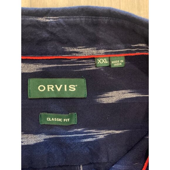 Orvis Blue Classic Fit Short Sleeve Button Up Shirt Size XXL - Picture 7 of 11